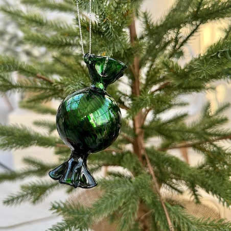 VILLA ITALIA Bombka szklana CUKIEREK green 9 cm