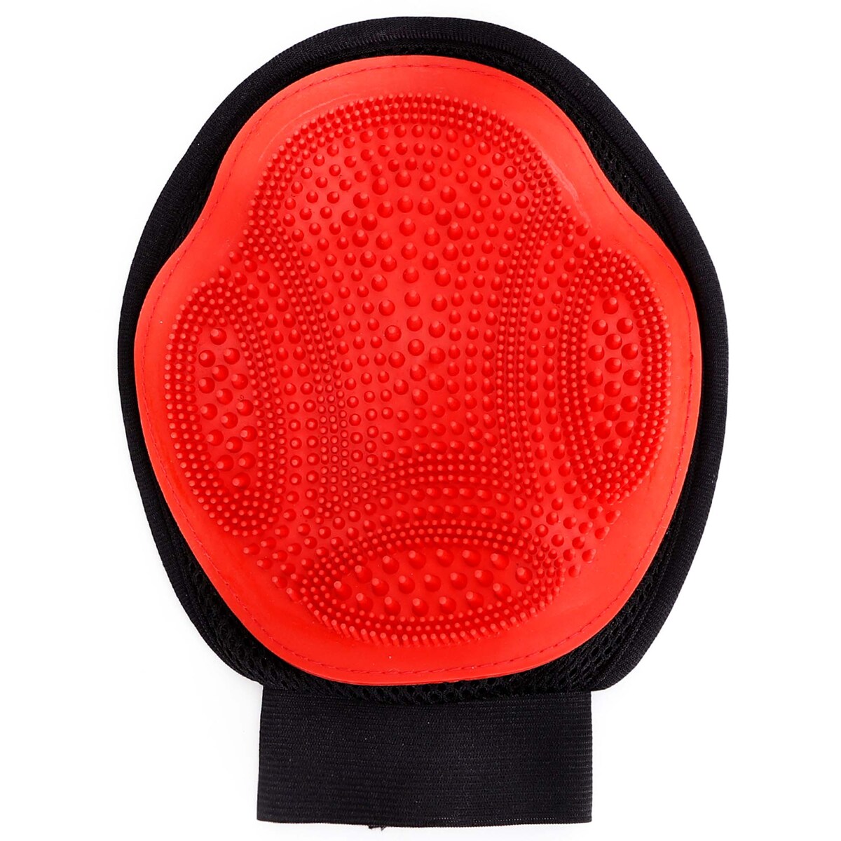 Rękawica Szczotka Do Mycia Czesania Wyczesywania Sierści Pielęgnacji Drapania Psa Kota Zwierząt Czerwona 23,5X17,5 Cm