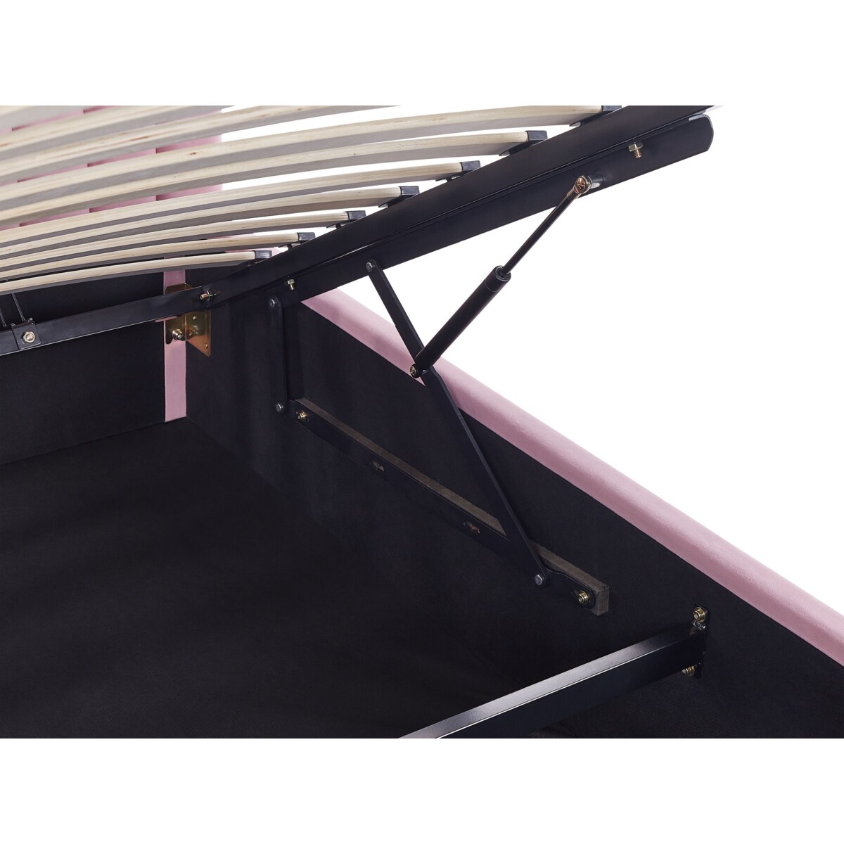 Łóżko z pojemnikiem welurowe 90 x 200 cm różowe ANET