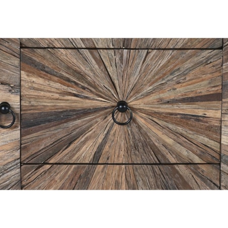 Komoda z 3 szufladami, metal, drewno 85x120x40 cm ROOTS