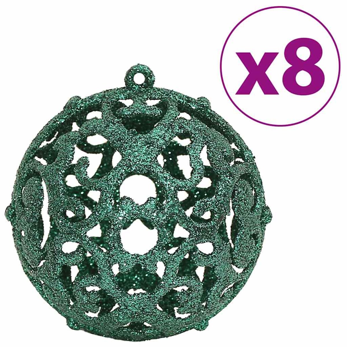 vidaXL Bombki świąteczne, 100 szt., zielone, 3/4/6 cm