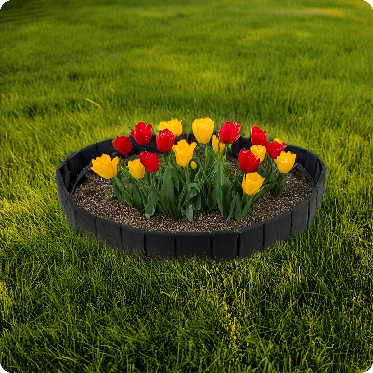 Palisada ogrodowa obrzeże ogrodowe trawnikowe czarne Plonos tworzywo płotek 250 cm