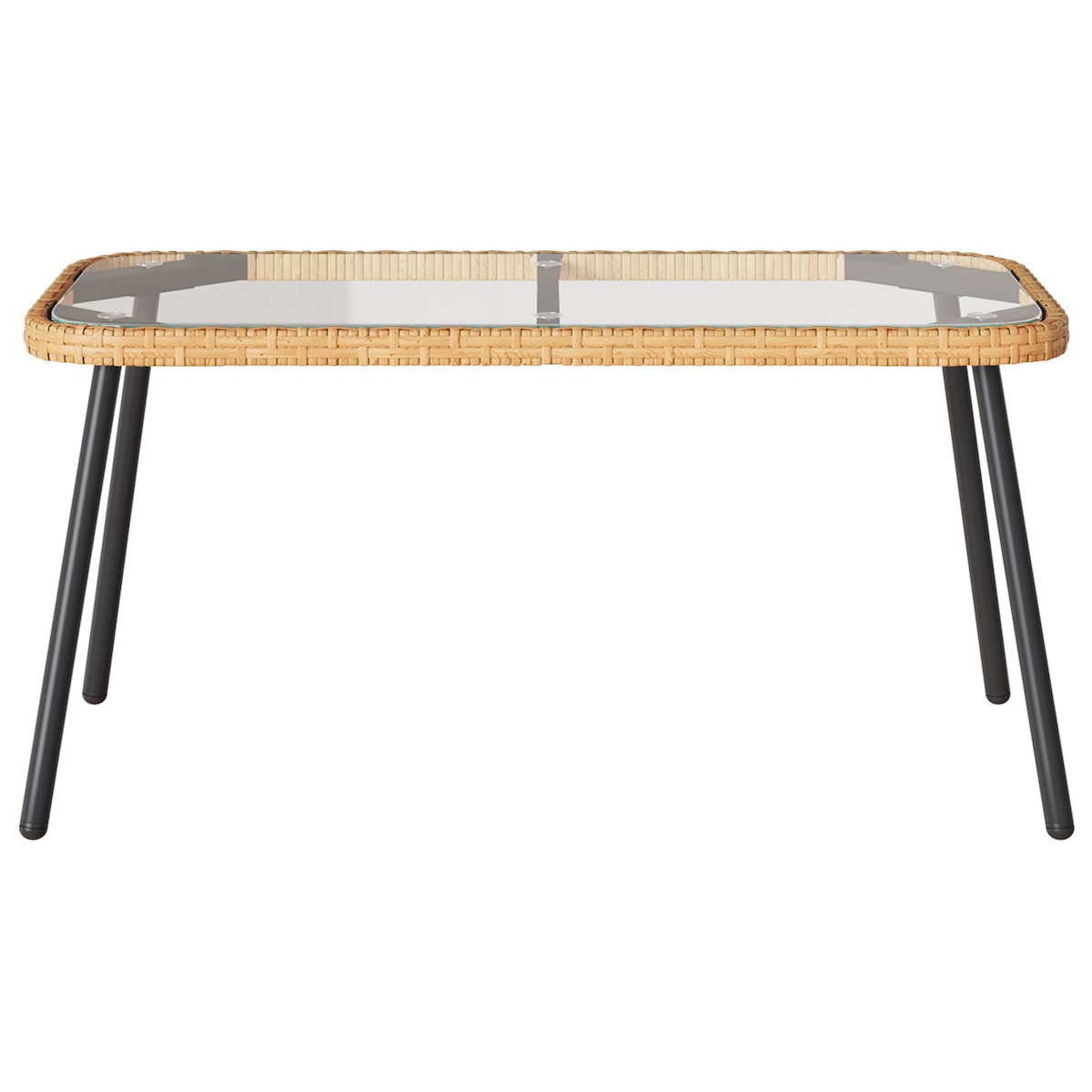 vidaXL Stolik kawowy Natural 90x45x42 cm z polirattanu