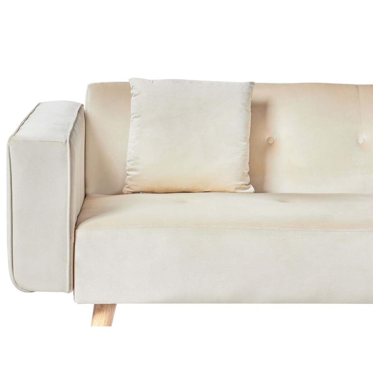 Narożnik welurowy lewostronny rozkładany beżowy VADSO