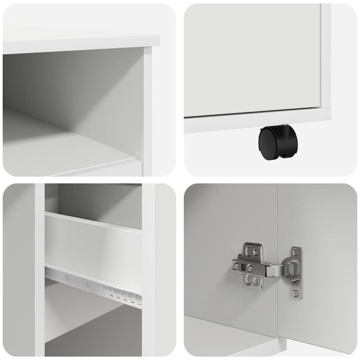 vidaXL Biurko na kółkach Biały 91 x 50 x 77 cm Materiał drewnopochodny