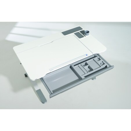 Ergonomiczne, regulowane biurko PAIDI JARO 120 cm – kredowa biel (wersja prawa)