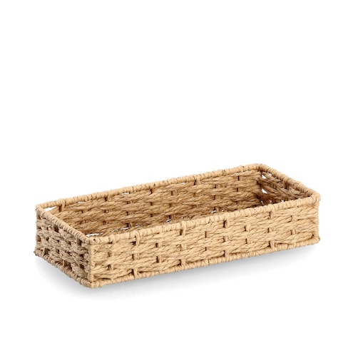 Organizer na biurko z papierowej plecionki, 24 x 11 x 4,5 cm