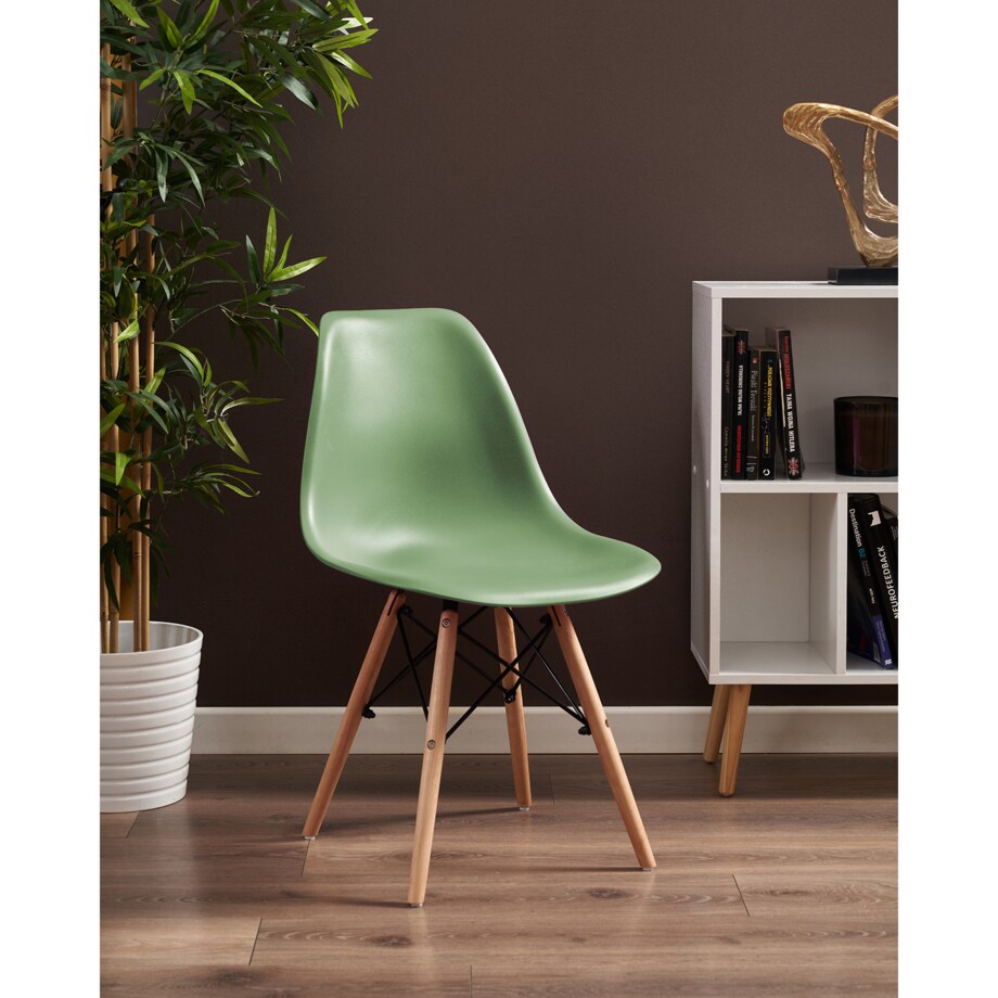 Krzesło skandynawskie kuchenne EVA zielone wygodne