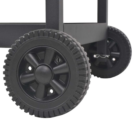 vidaXL Grill węglowy z wędzarnią i dolną półką, czarny