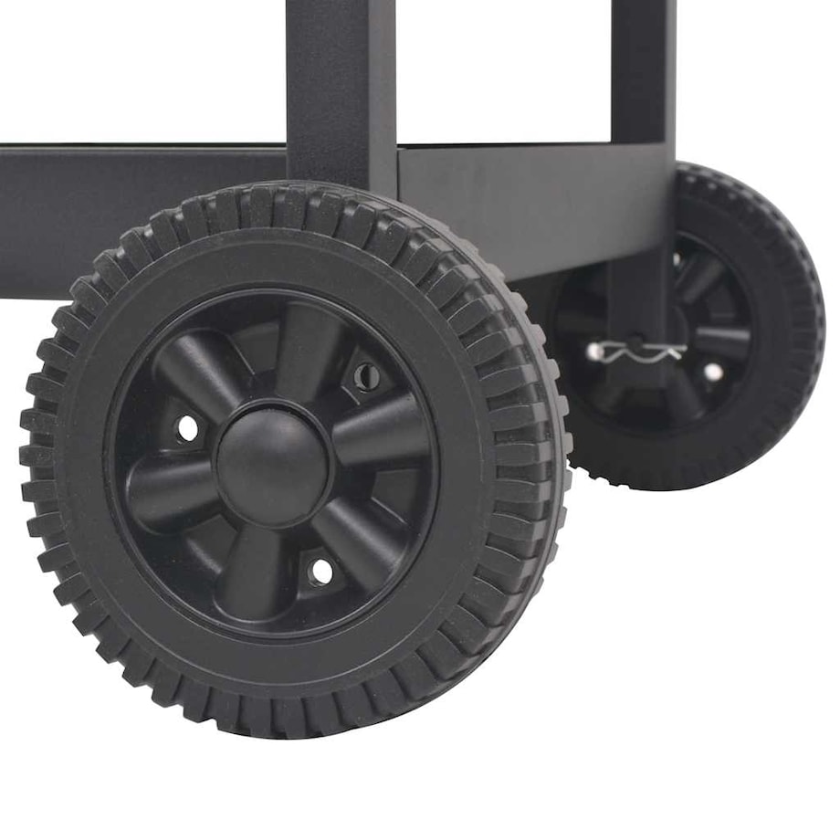 vidaXL Grill węglowy z wędzarnią i dolną półką, czarny