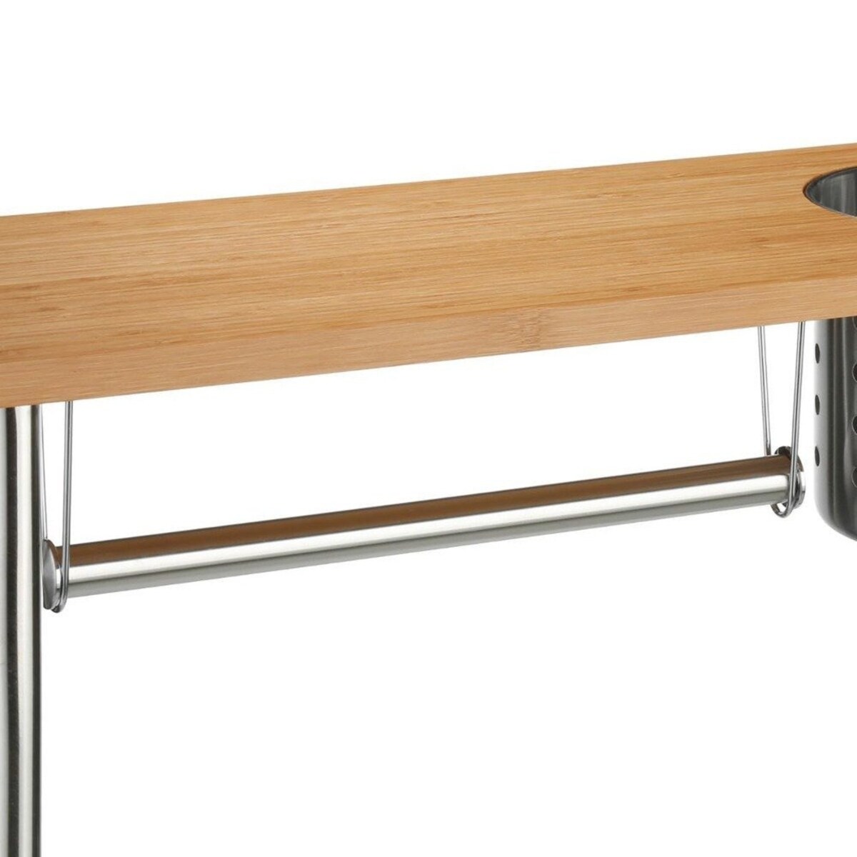 Półka kuchenna 3w1, bambus, stal nierdzewna