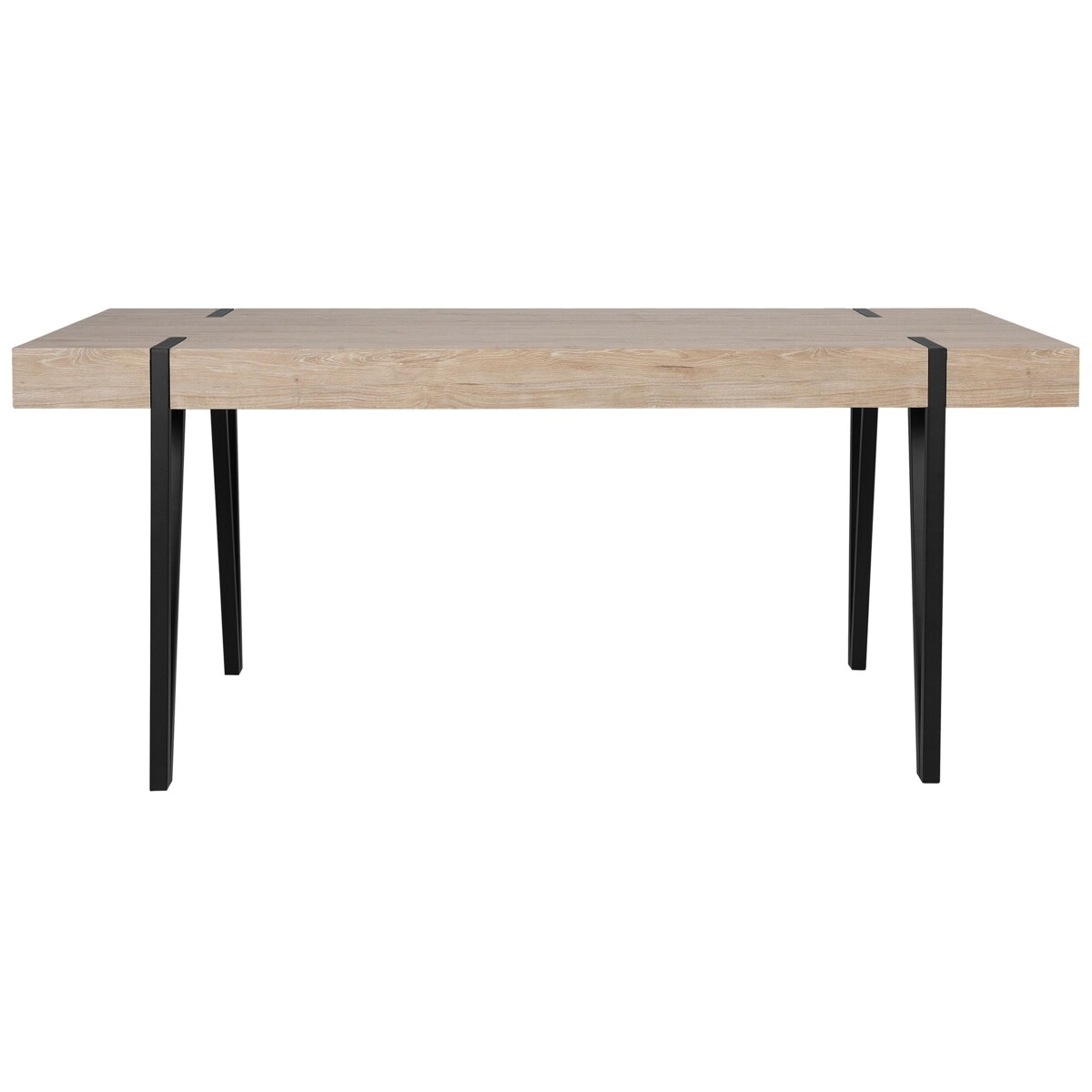 Stół do jadalni 180 x 90 cm jasne drewno z czarnym ADENA