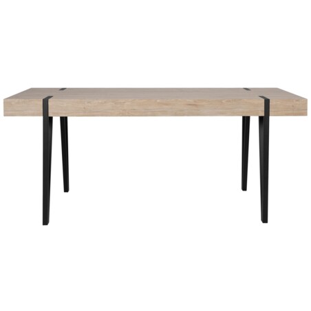 Stół do jadalni 180 x 90 cm jasne drewno z czarnym ADENA