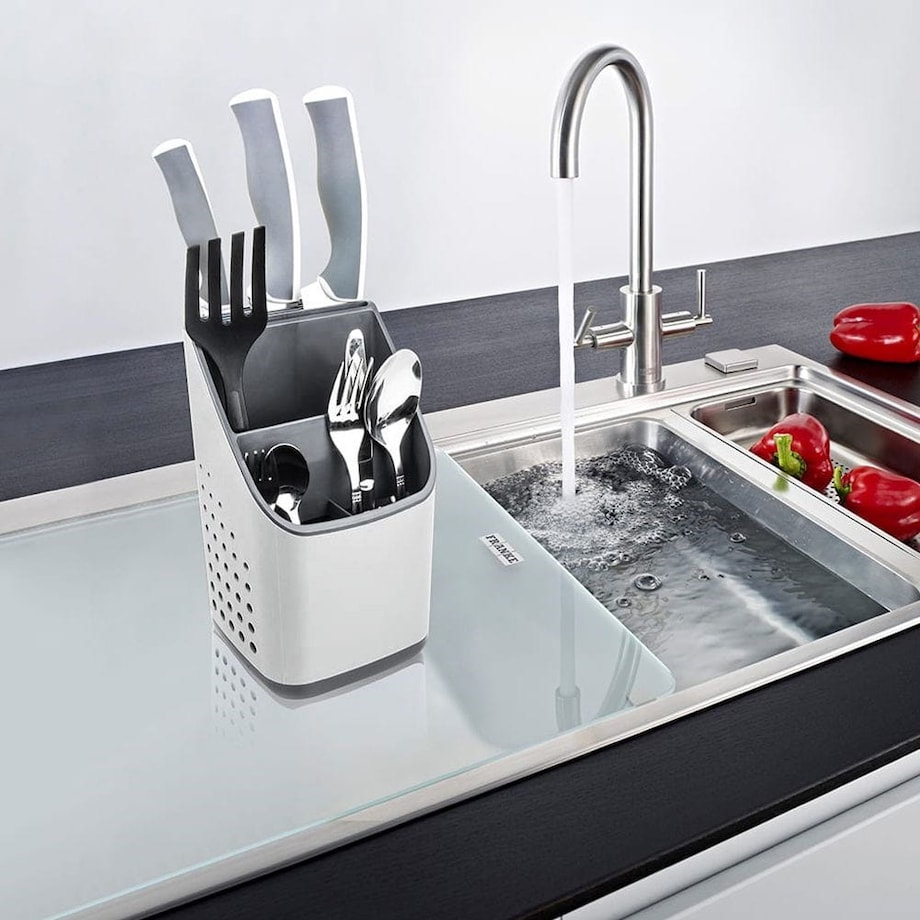 Pojemnik Organizer Ociekacz na sztućce Przybory Kuchenne 14 x 14 x 23 cm