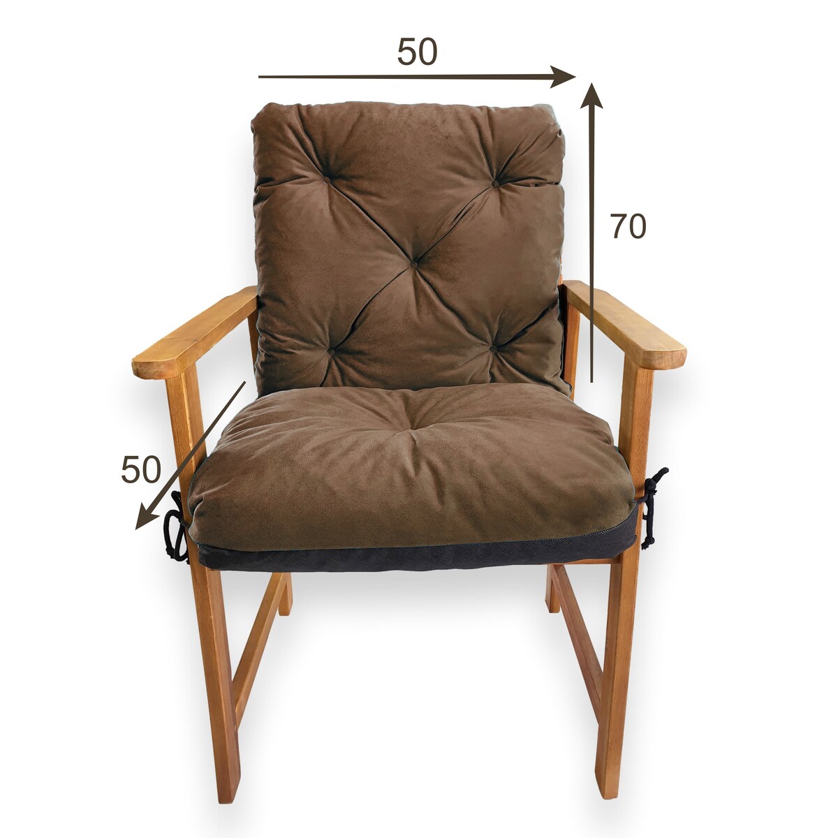 Poduszki na fotele ogrodowe, 50x70x50 cm, Brąz