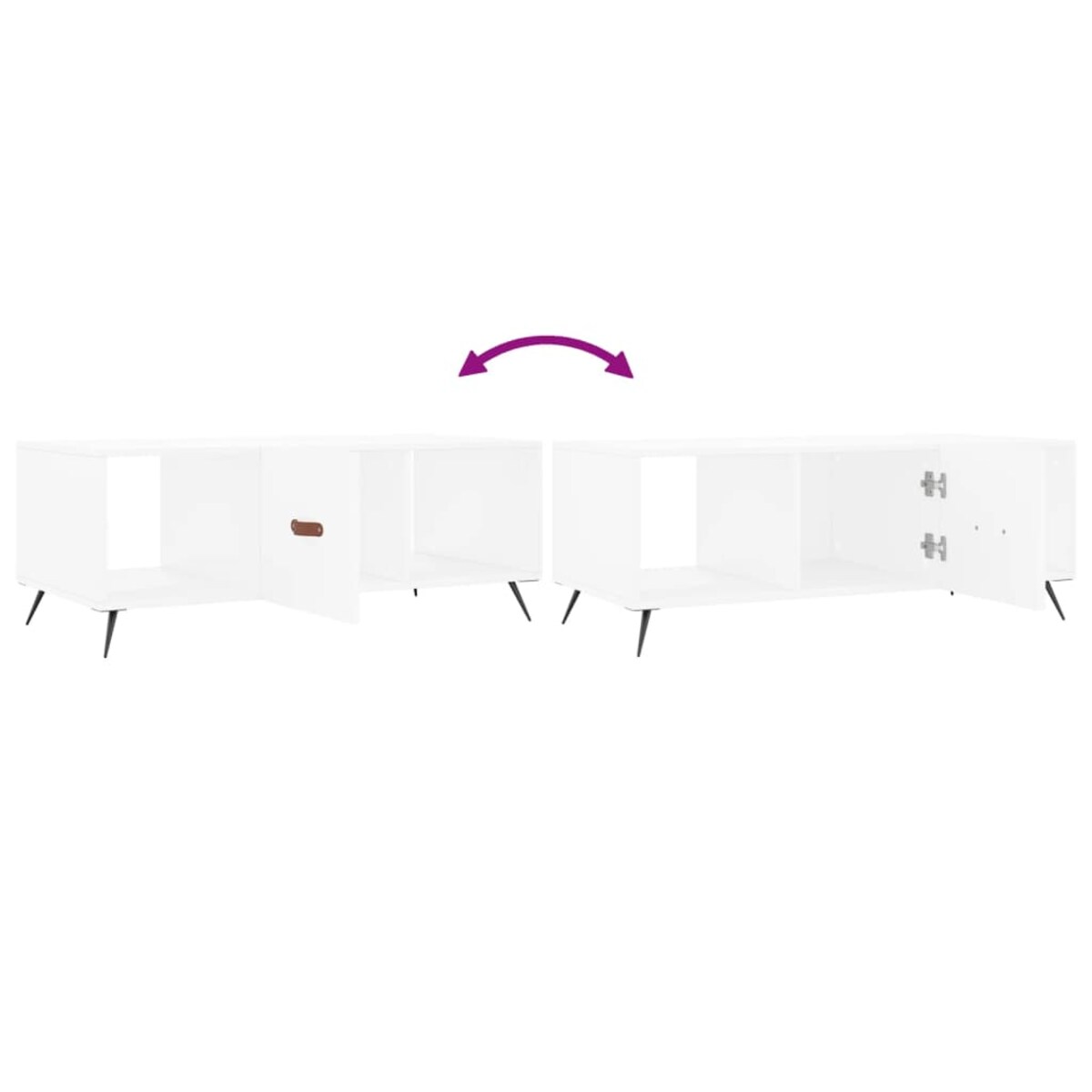 vidaXL Stolik kawowy, biały, 102x50x40 cm, materiał drewnopochodny