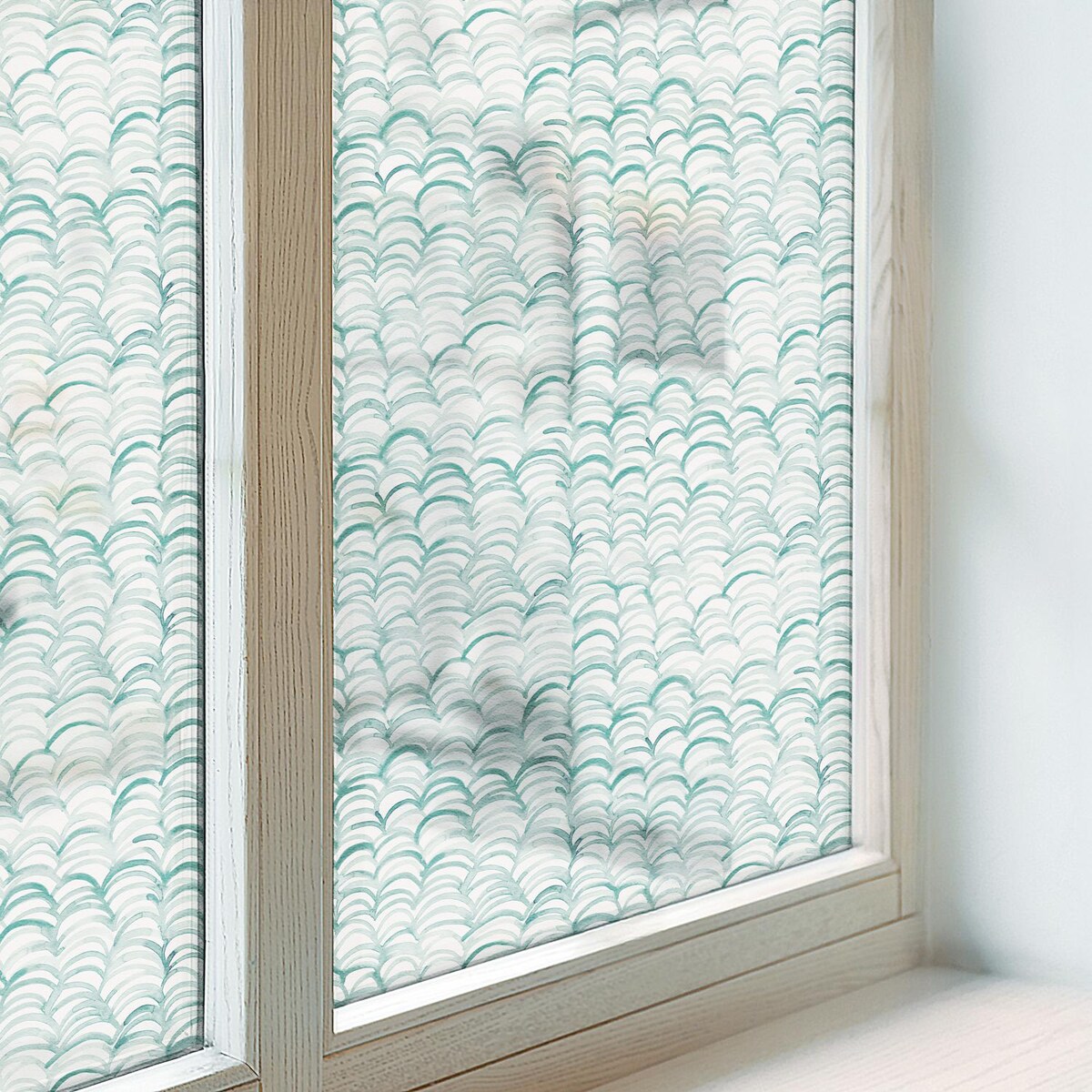 Naklejka na szybę dekoracyjna - Łukowate wzory minimalizm spokój - 200x116 cm