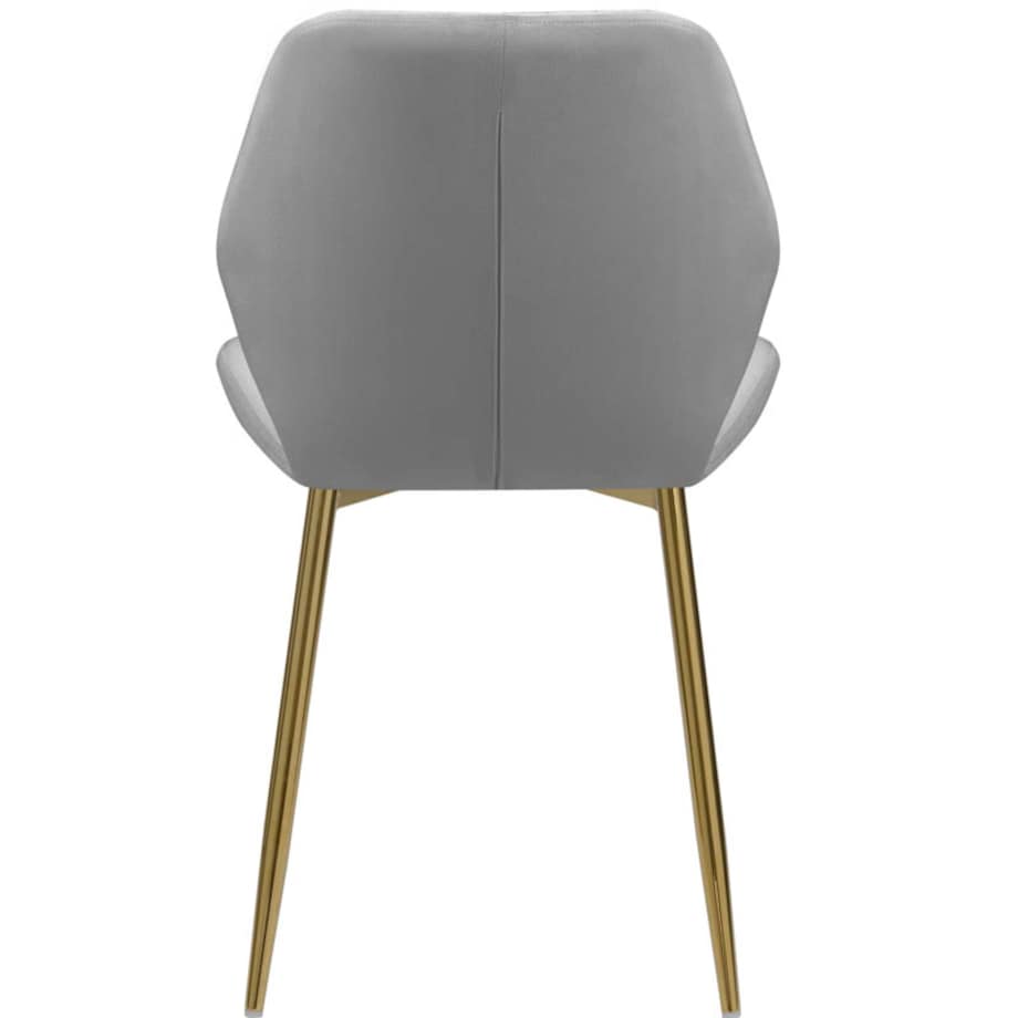 Krzesło tapicerowane welurowe szare do salonu jadalni złote nogi