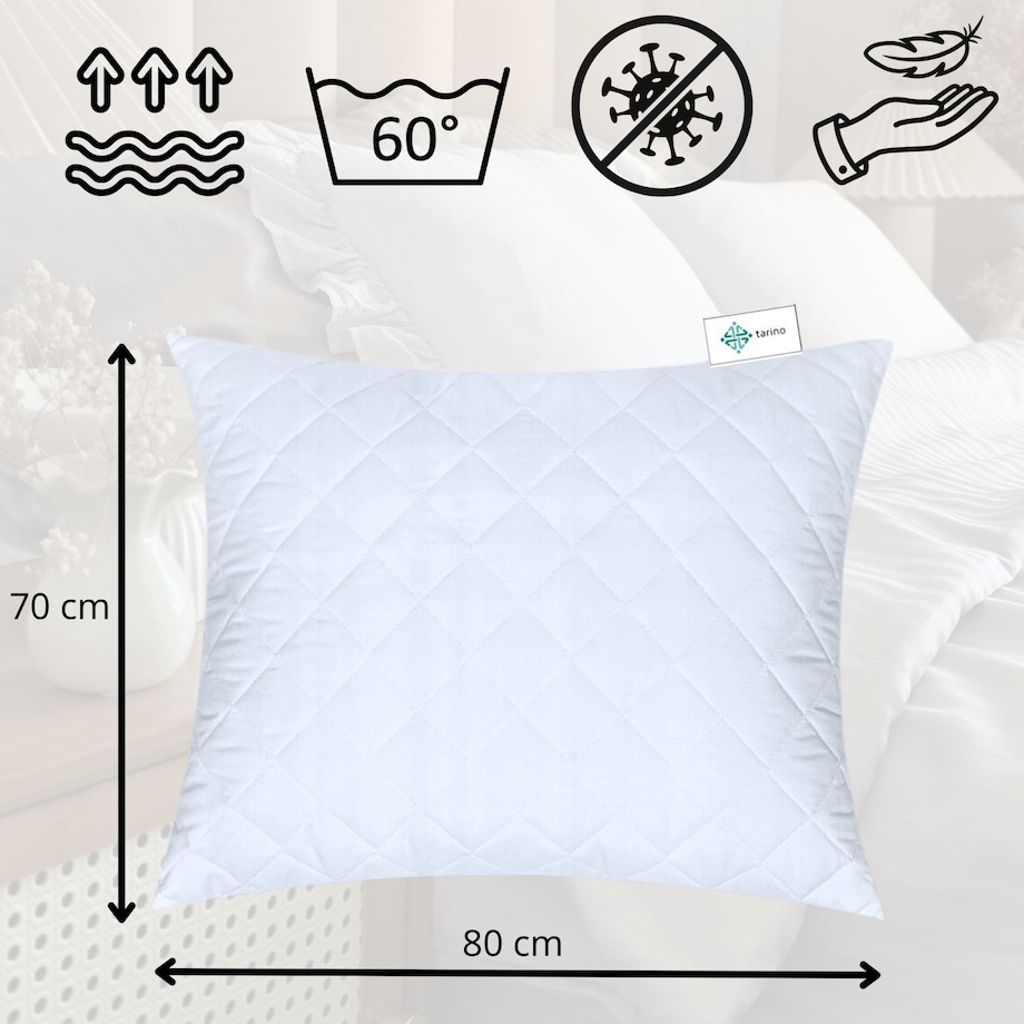 Polska poduszka antyalergiczna 70x80 z zamkiem 2 sztuki