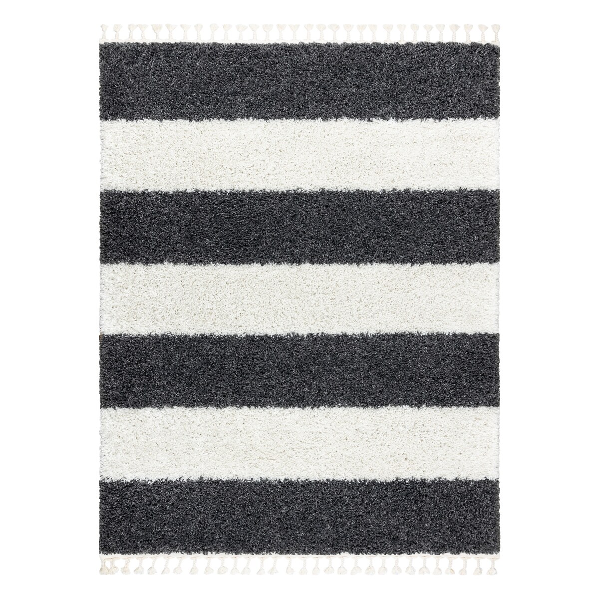 Dywan UNION 4079 Pasy szary / krem Frędzle 140x190 cm