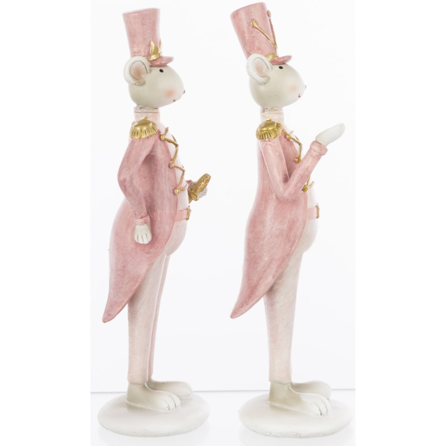 Dekoracja - para myszek we frakach i cylindrach 21,5x7x6 cm ROSA
