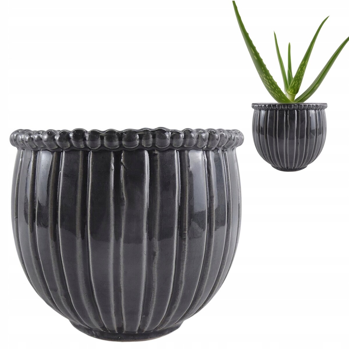 DONICZKA SKANDYNAWSKA 21cm duża na bonsai aloes donica osłonka boho