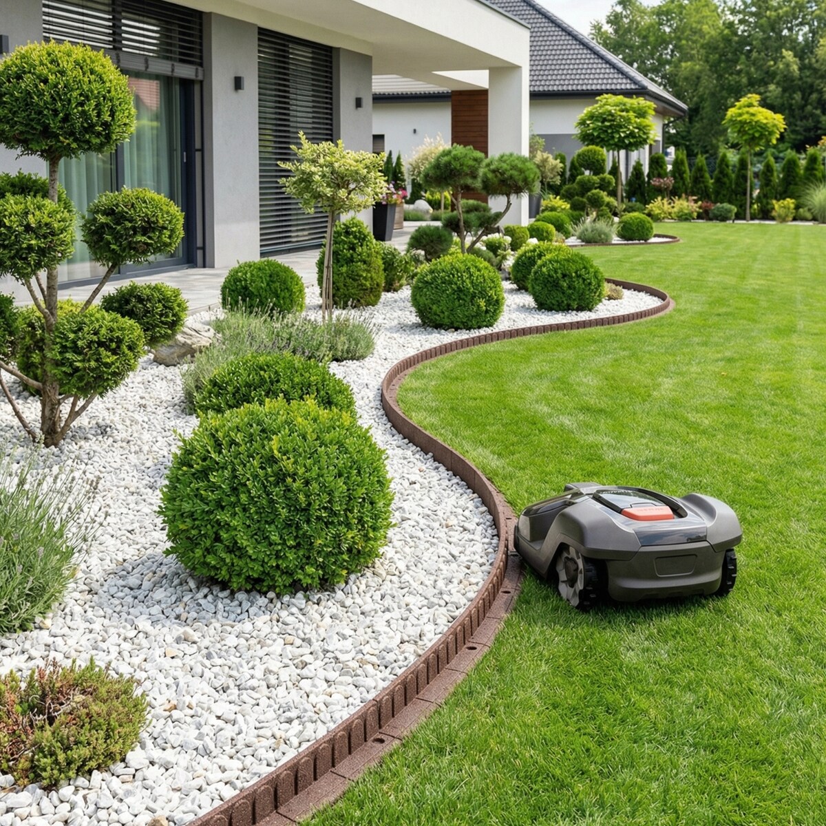 Obrzeże trawnikowe ogrodowe 4,8m zestaw 4 szt 120x7x8 cm Mowing Edge z zestawem montażowym 4x4 szpilki kolor brązowy