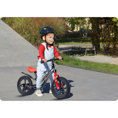 Rowerek biegowy dla dzieci magnesium Ricokids czarno-czerwony Funnu 760501