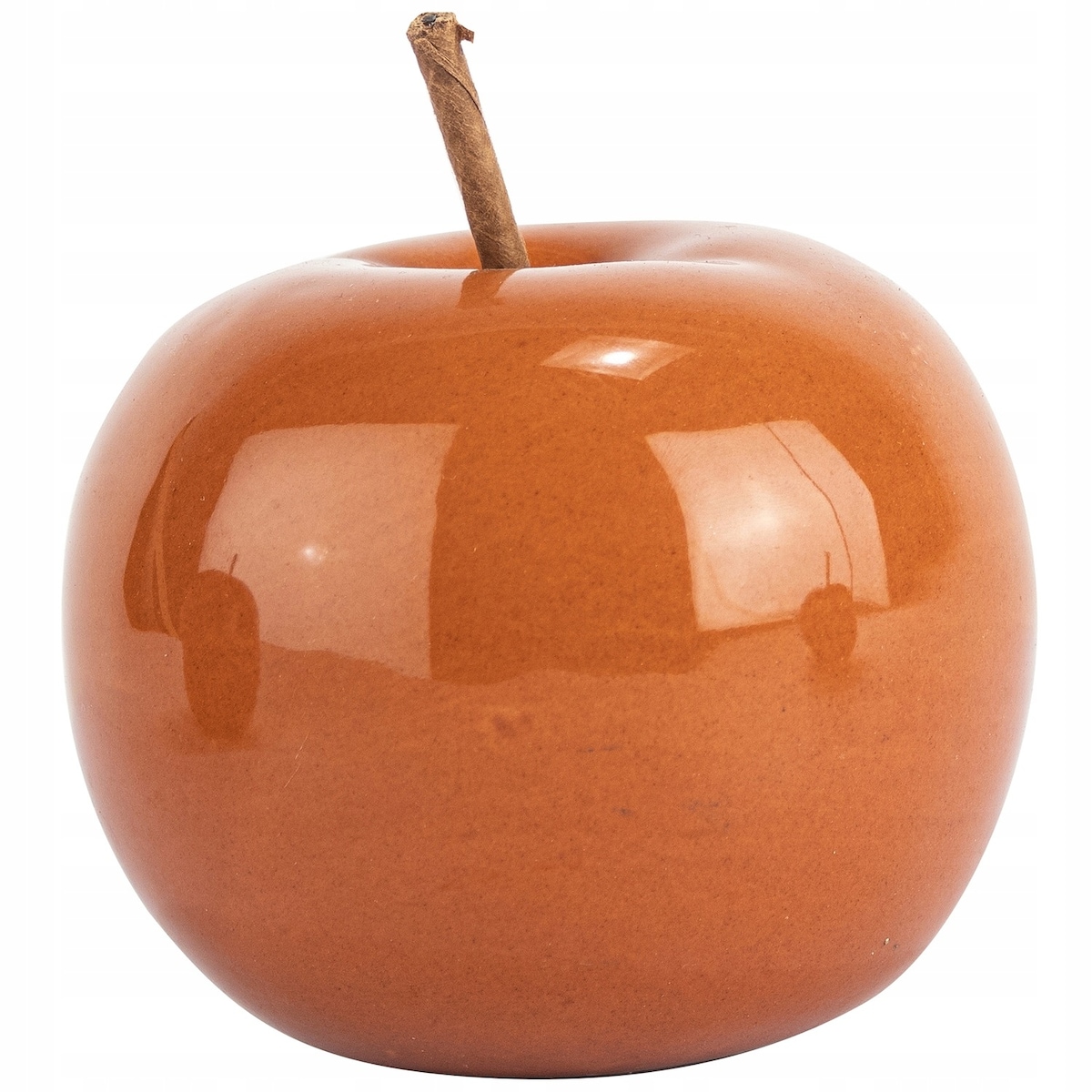 FIGURKA JABŁKO DEKORACYJNA POMARAŃCZOWA 10cm JESIENNA CERAMICZNA BOHO