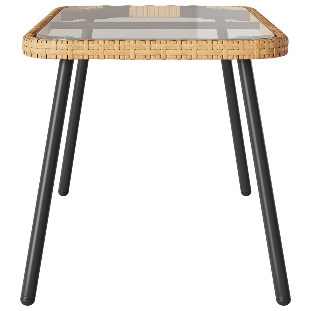 vidaXL Stolik kawowy Natural 90x45x42 cm z polirattanu
