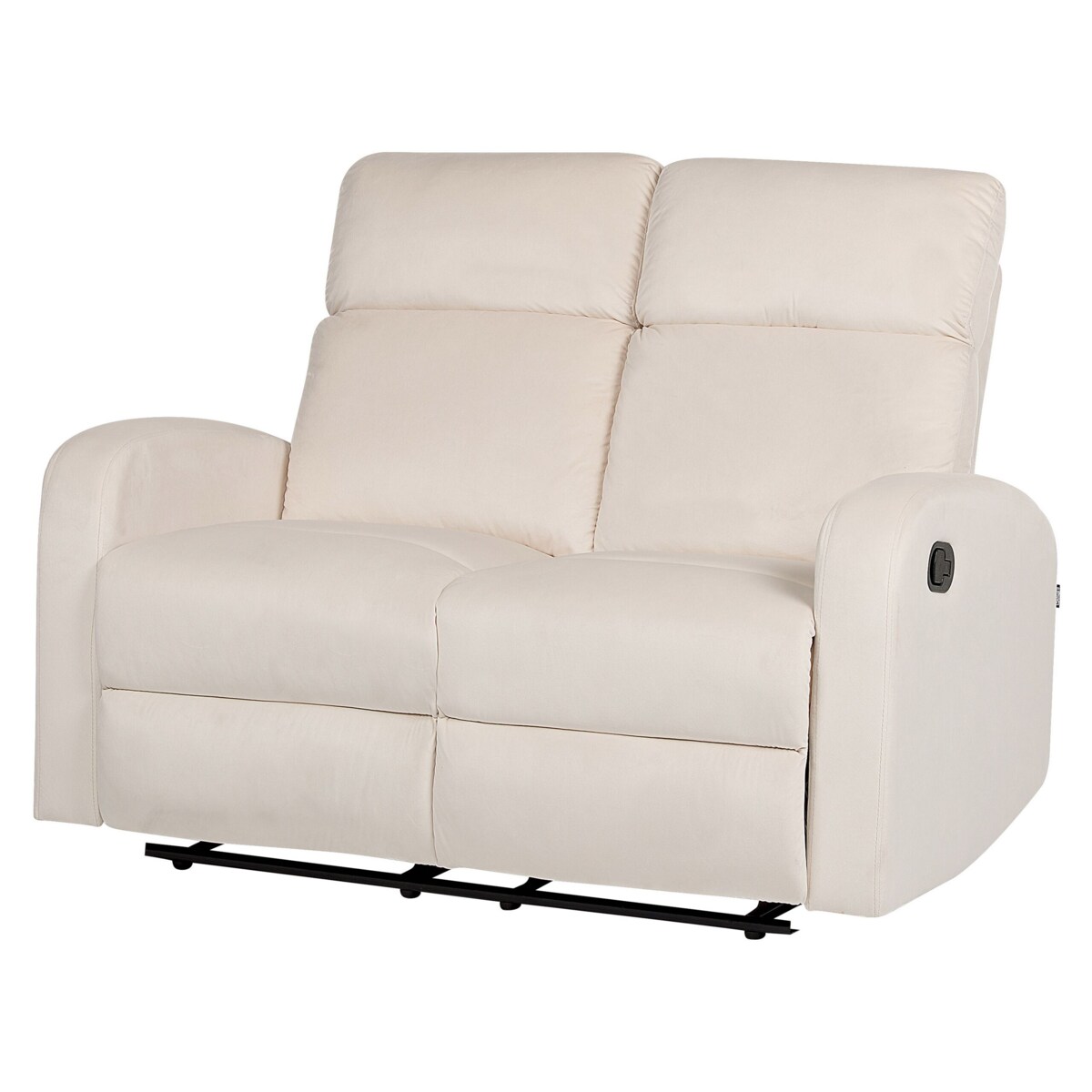 Komplet wypoczynkowy z manualną funkcją relaksu 6-osobowy welurowy biały VERDAL