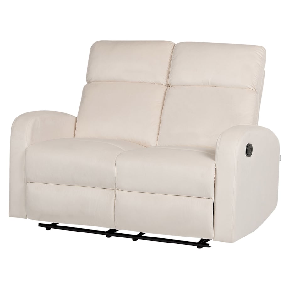 Komplet wypoczynkowy z manualną funkcją relaksu 6-osobowy welurowy biały VERDAL