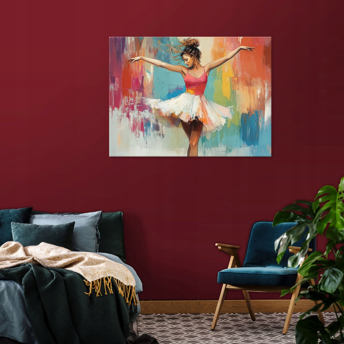 OBRAZ BALETNICA KOBIETA SZTUKA DO SYPIALNI SALONU KUCHNI NA PŁÓTNIE 120x80
