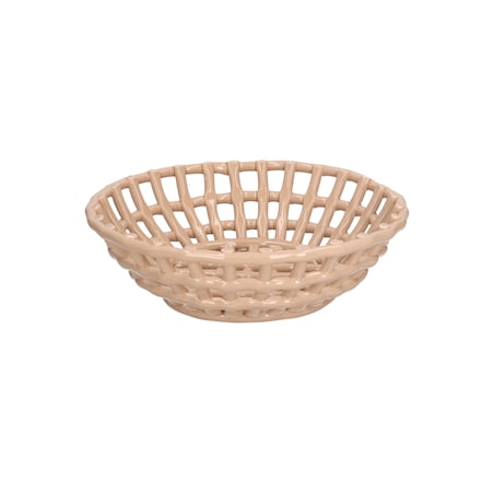 RITUALI DOMESTICI CATTURATA Koszyk okrągły beżowy 29.5 x 9 cm