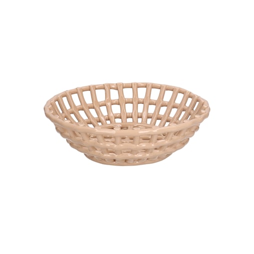 RITUALI DOMESTICI CATTURATA Koszyk okrągły beżowy 29.5 x 9 cm