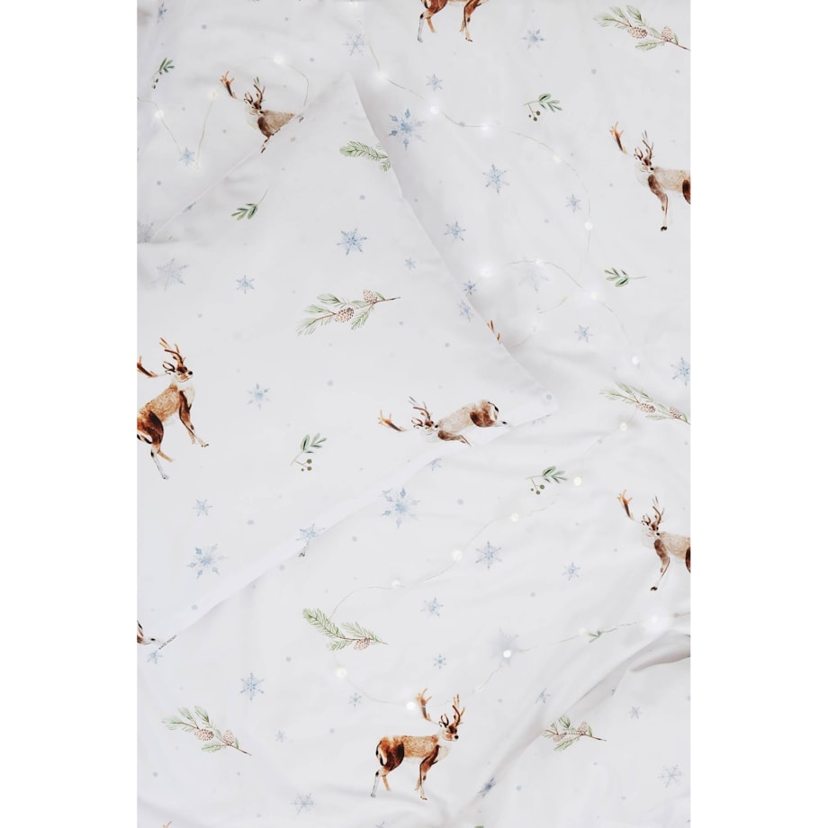 Pościel świąteczna Renifery 240/220 + 2 x 70/80 cm