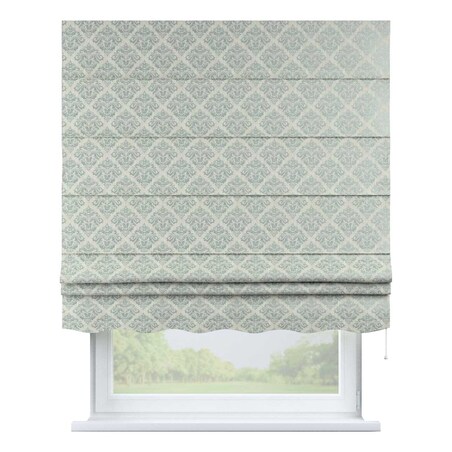 Roleta rzymska Florencja, srebrno-niebieski ornament na szarym tle, Imperia Premium