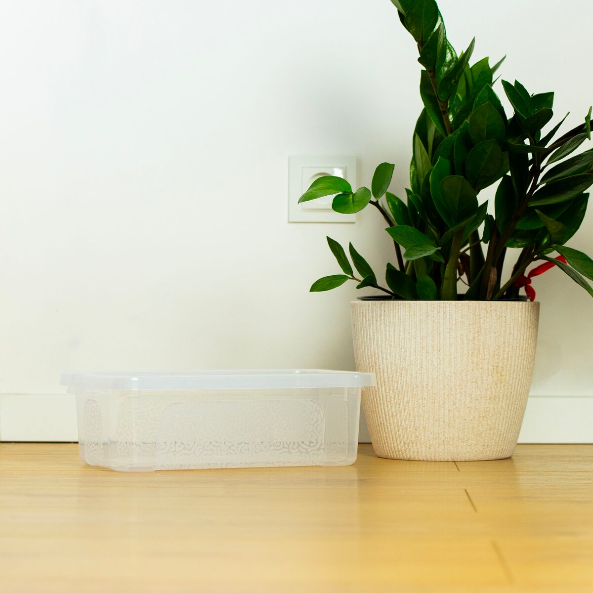 Pojemnik Plastikowy Z Pokrywą Zamykany Pudełko Box Przezroczysty 4,5 L