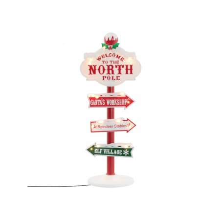 Świąteczna dekoracja zewnętrzna LED - Drogowskaz 95 cm