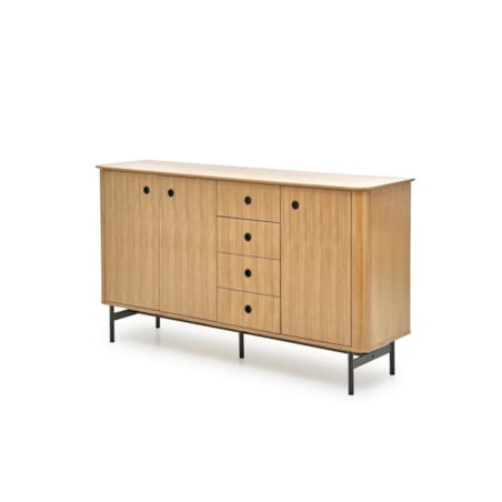 KOMODA Zefir 167/44/93 cm DĄB NATURALNY z MDF stalowe nóżki
