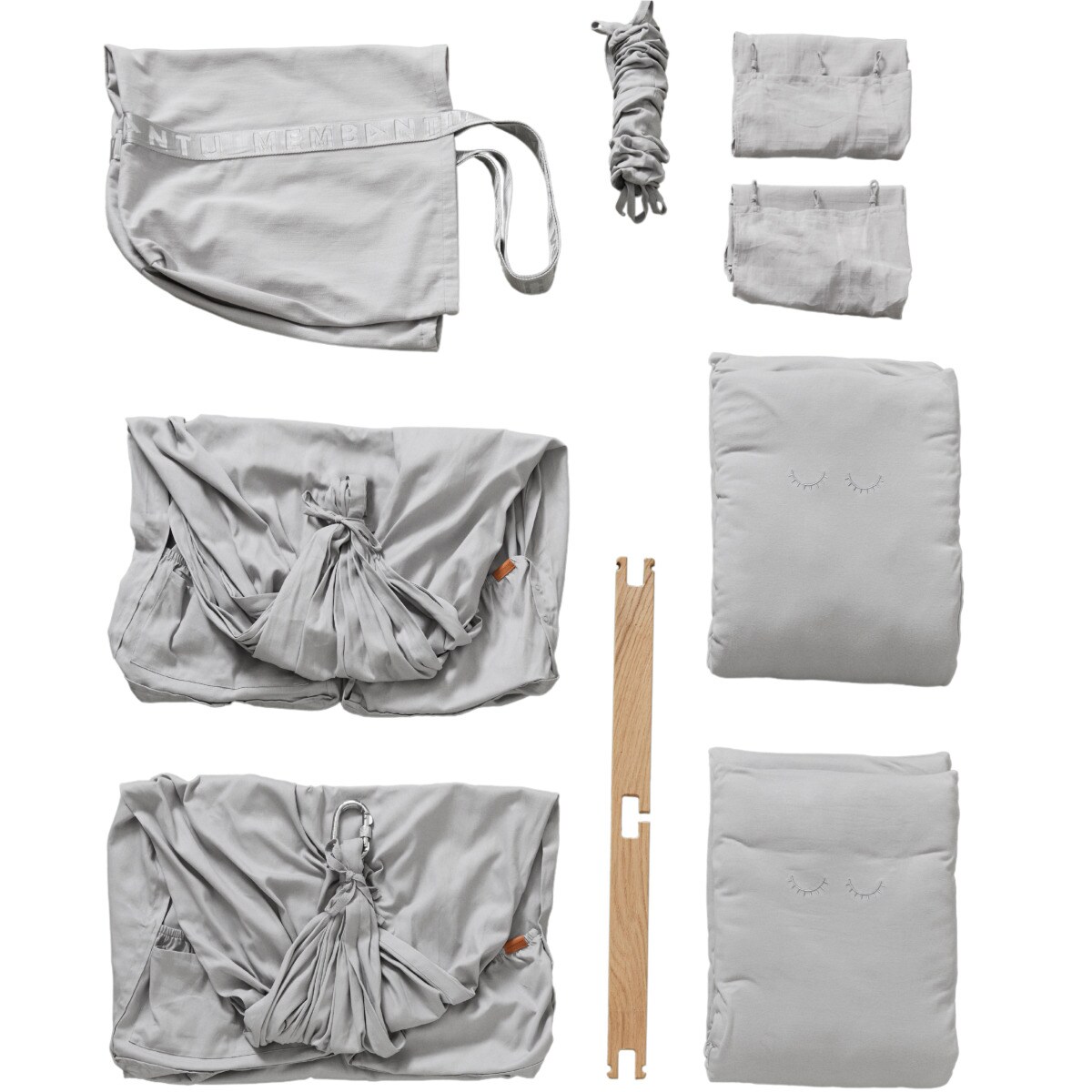 Hamak-huśtawka dla bliźniąt Premium - podwójna, szara