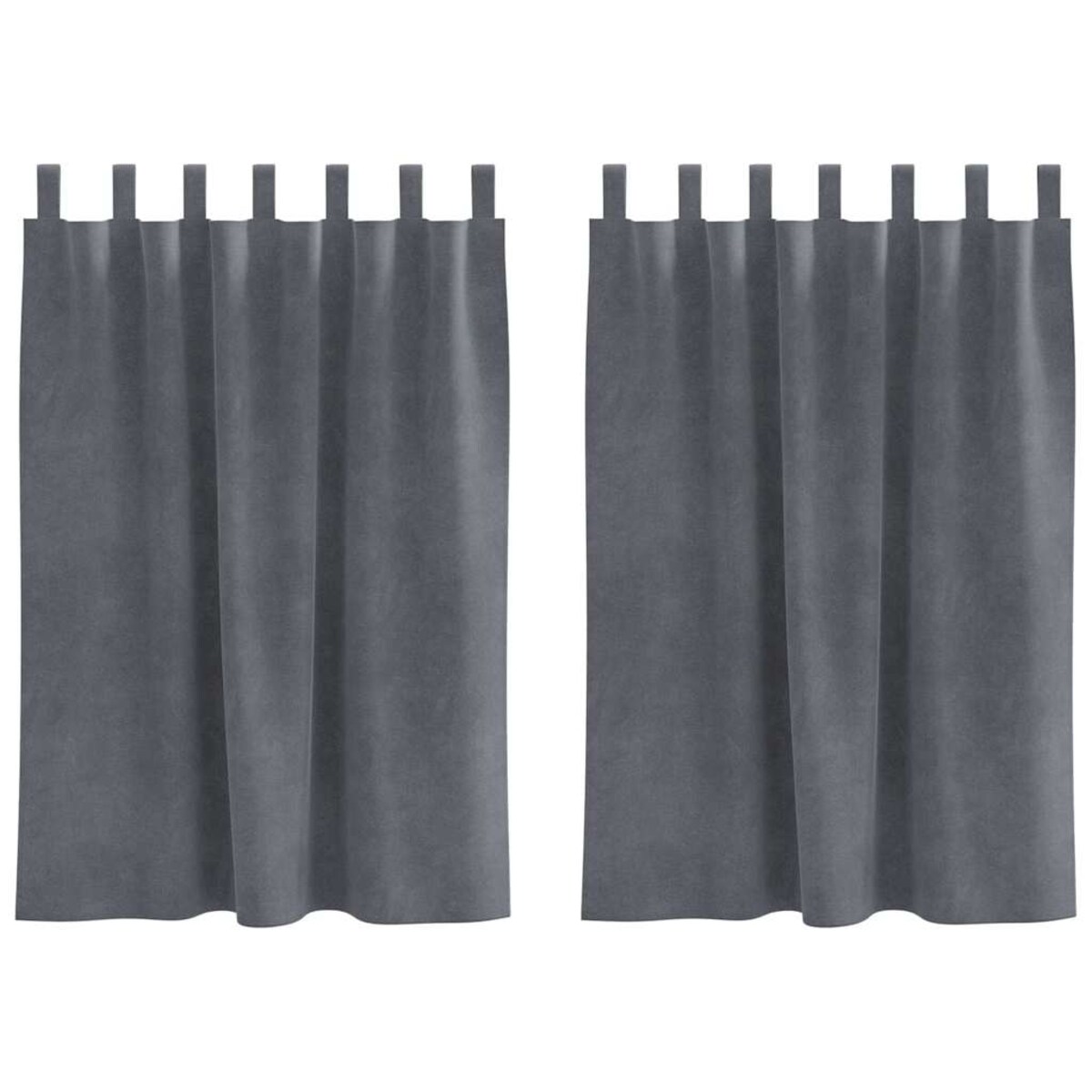 vidaXL Zasłony z zasłonami 2 pcs Jasnoszary 140 x 140 cm Aksamit