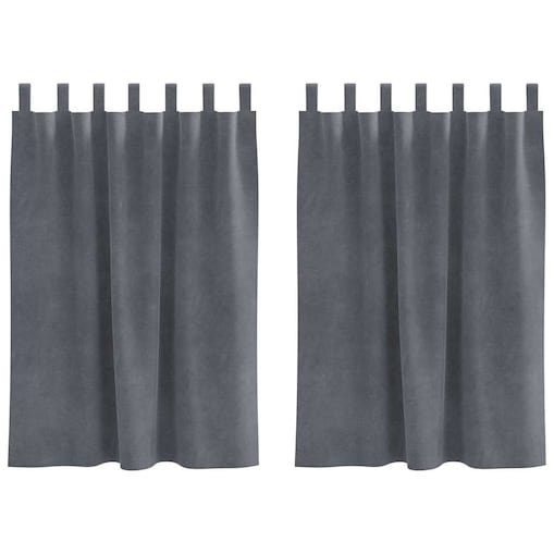 vidaXL Zasłony z zasłonami 2 pcs Jasnoszary 140 x 140 cm Aksamit