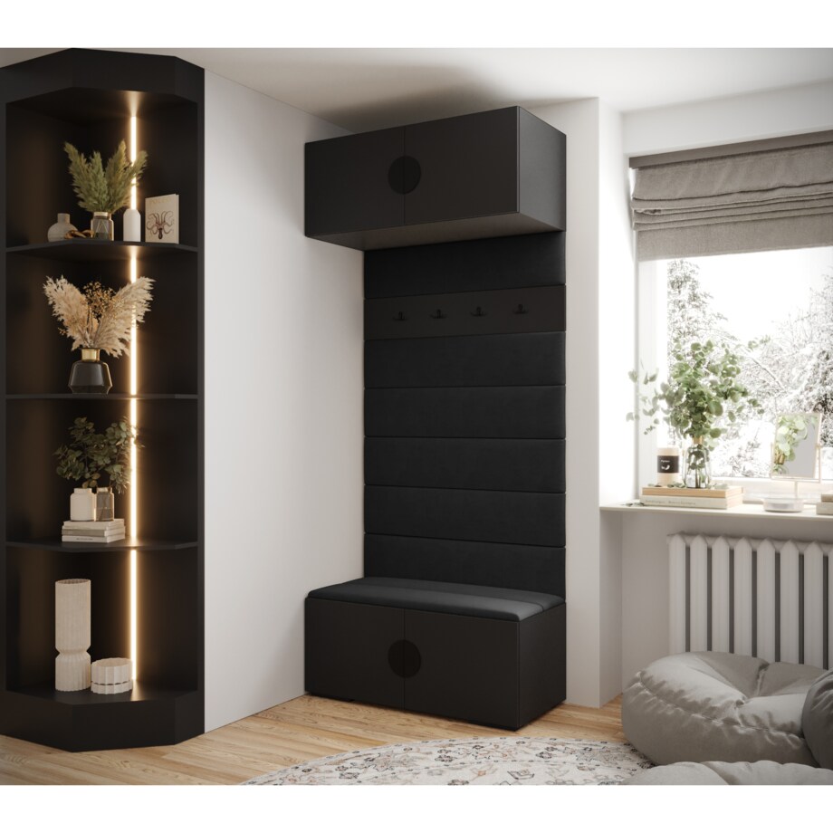 Garderoba do przedpokoju INOVA 4 czarny+czarny+manila18