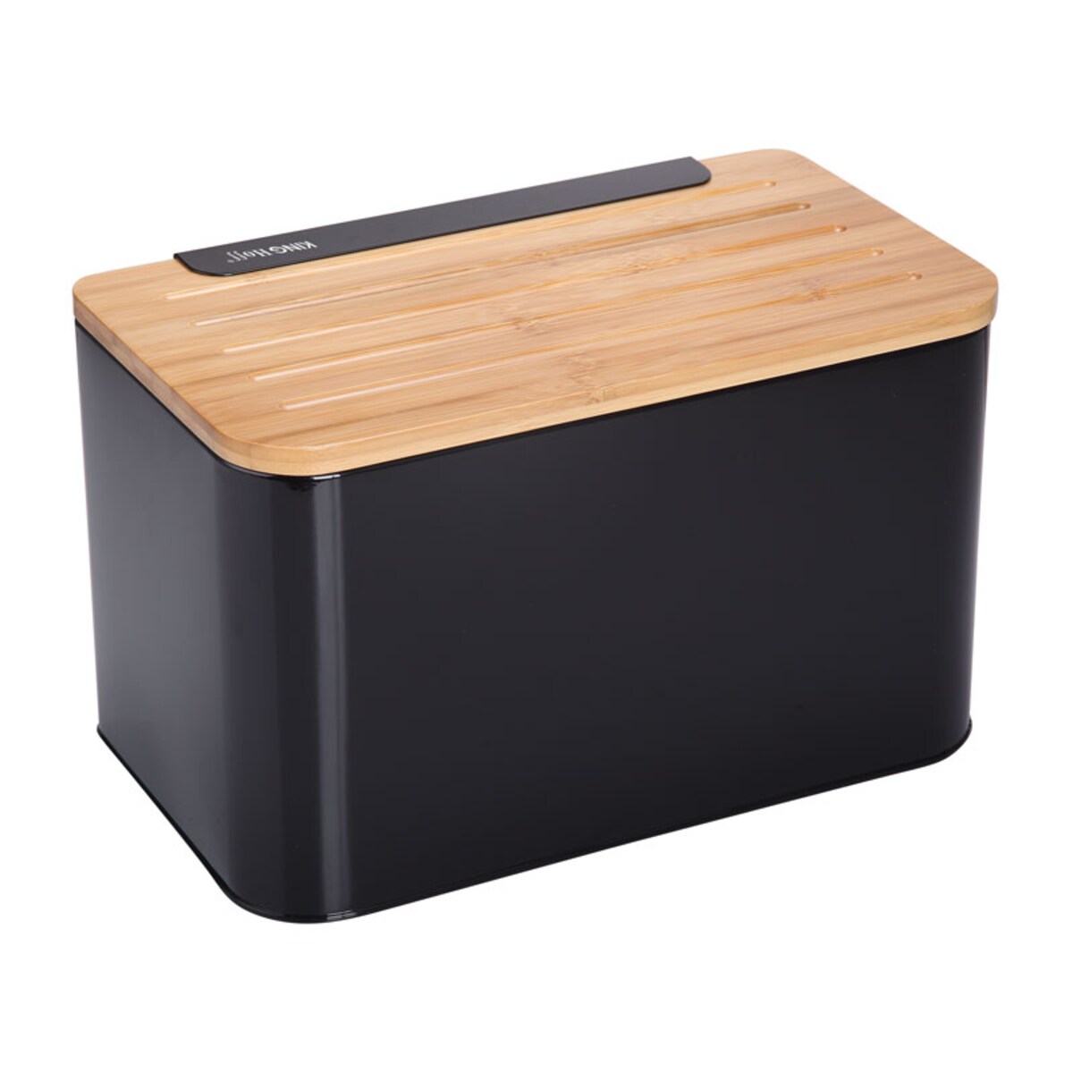 Chlebak stalowy z deską do krojenia czarny KINGHOFF