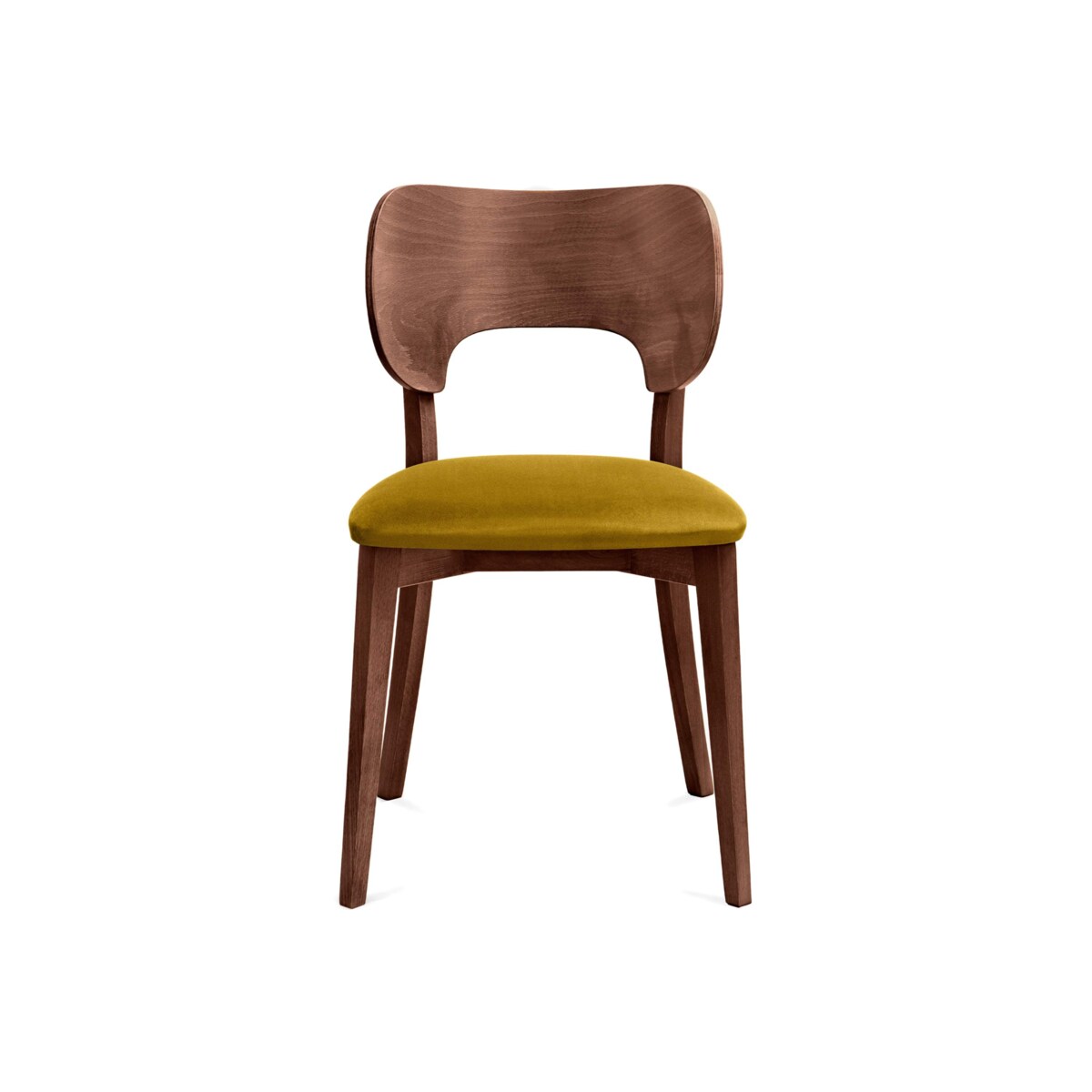 KONSIMO LYCO Krzesła loftowe, orzech ciemny musztardowo-żółty, 2 szt