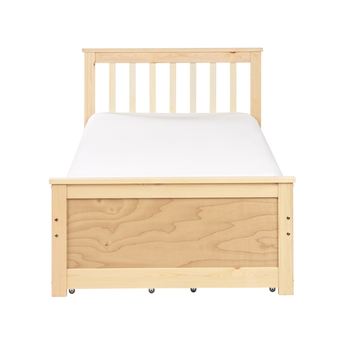 Łóżko ze schowkiem OLENDON 90 x 200 cm Z miejscem do przechowywania Drewno Jasne drewno