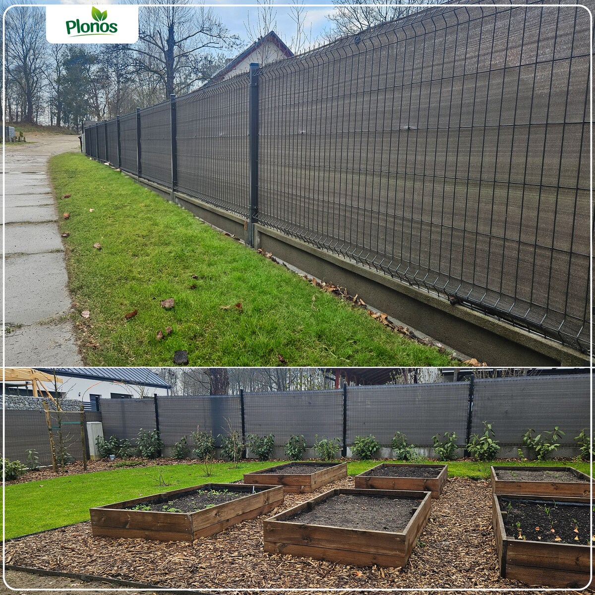 Siatka cieniująca Plonos 1,5x50m maskująca mata na płot ogrodzenie osłona szara 80% + UV