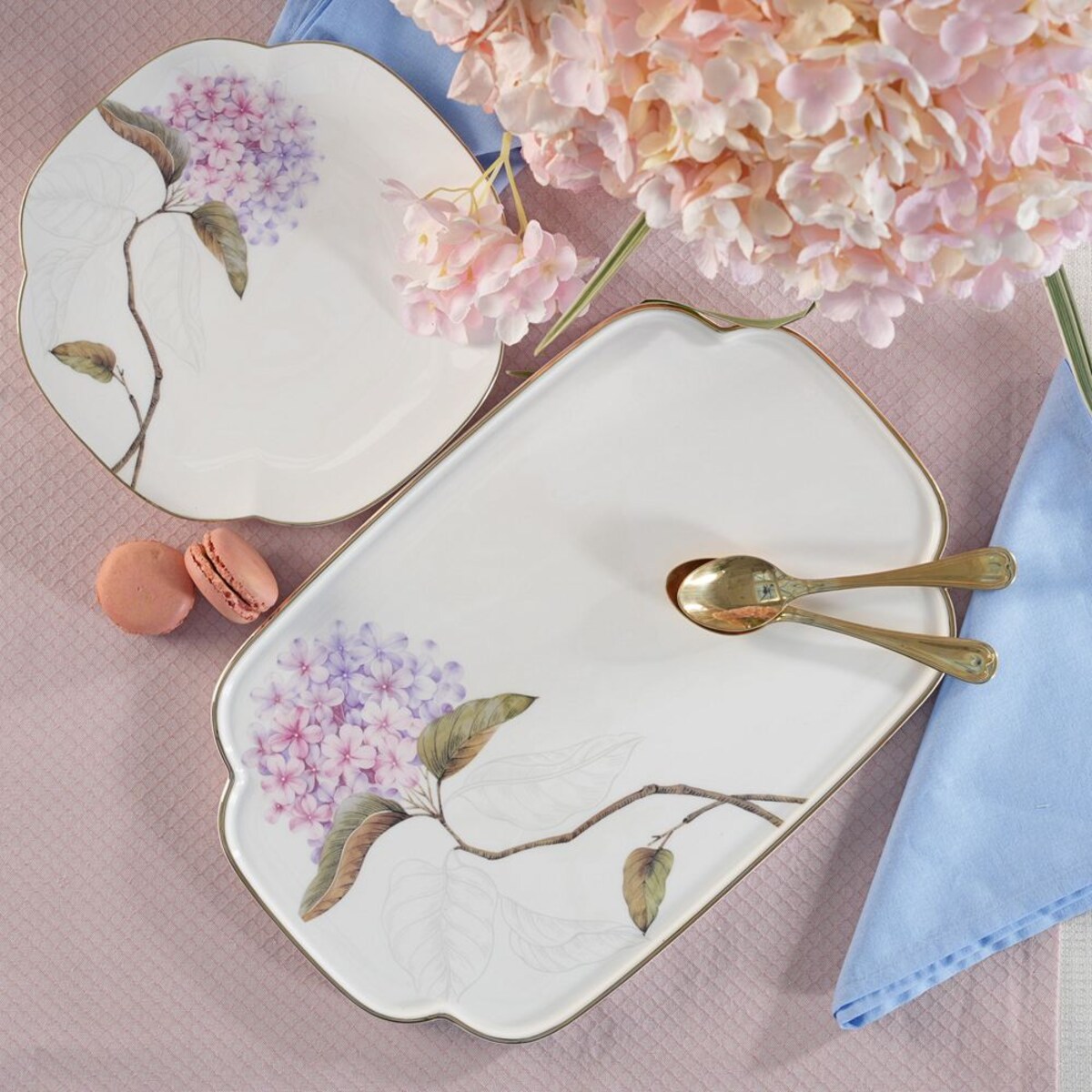 VILLA ITALIA Patera do ciasta porcelanowa Talerz 31,5 x 20,5 cm MAGIC BLOOMS