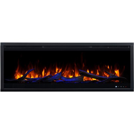 Kominek elektryczny AFLAMO Royal 3D 120 - ścienny i do zabudowy - 120x48x22 cm - kominek LED z funkcją grzania 750/1500 W